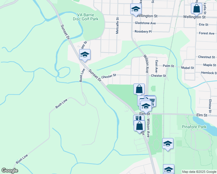 map of restaurants, bars, coffee shops, grocery stores, and more near 12 Chester Street in St. Thomas