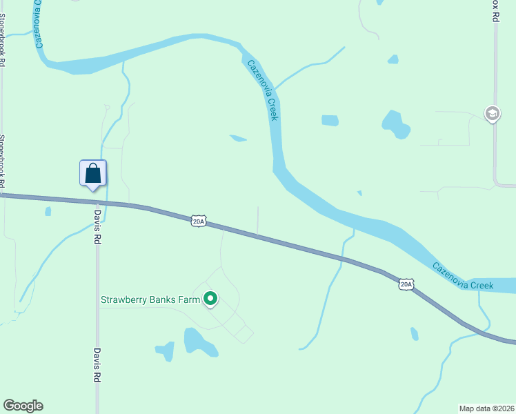 map of restaurants, bars, coffee shops, grocery stores, and more near 217 Trinity Park Lane in East Aurora