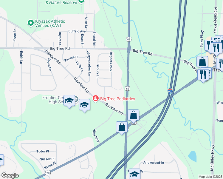 map of restaurants, bars, coffee shops, grocery stores, and more near 4243 Tisbury Lane in Hamburg