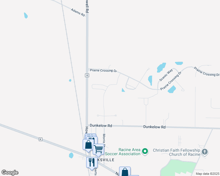 map of restaurants, bars, coffee shops, grocery stores, and more near 3727 Morris Street in Caledonia