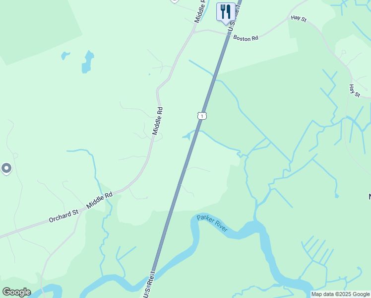 map of restaurants, bars, coffee shops, grocery stores, and more near 212 Newburyport Turnpike in Newbury
