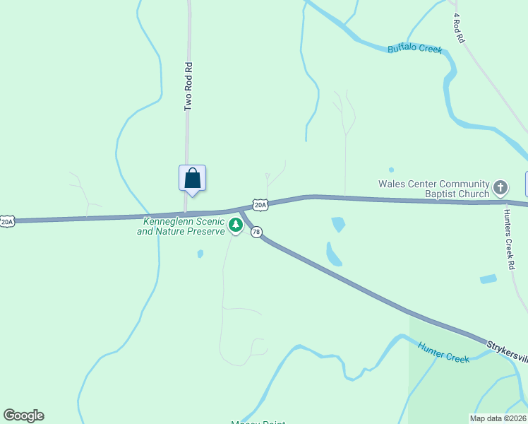 map of restaurants, bars, coffee shops, grocery stores, and more near 11725 Big Tree Road in East Aurora