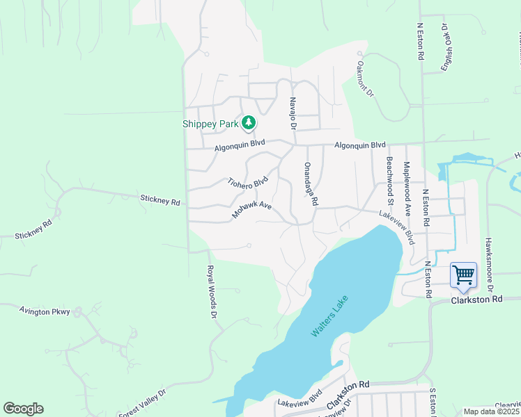 map of restaurants, bars, coffee shops, grocery stores, and more near 5001 Mohawk Avenue in Clarkston