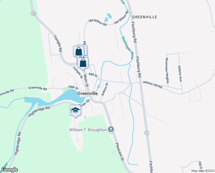 map of restaurants, bars, coffee shops, grocery stores, and more near 24 Ashton Place in Greenville