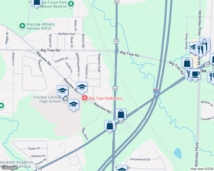 map of restaurants, bars, coffee shops, grocery stores, and more near 4279 Tisbury Lane in Hamburg