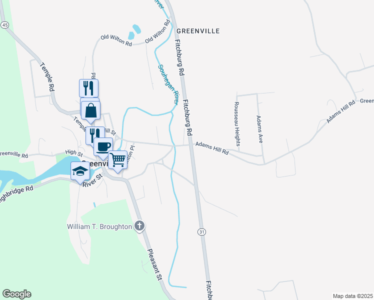 map of restaurants, bars, coffee shops, grocery stores, and more near 89 Mill Street in Greenville