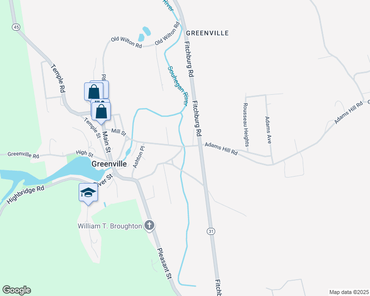 map of restaurants, bars, coffee shops, grocery stores, and more near 89 Mill Street in Greenville