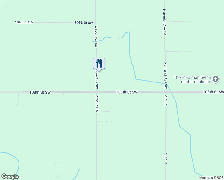 map of restaurants, bars, coffee shops, grocery stores, and more near 2184 108th Street Southwest in Byron Center