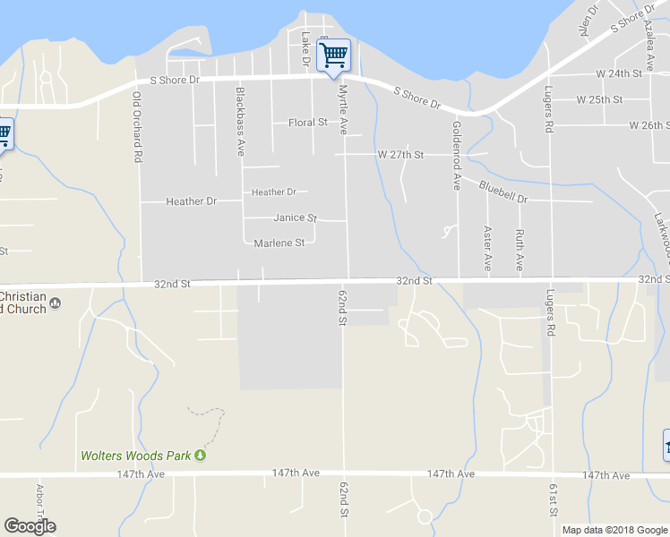 map of restaurants, bars, coffee shops, grocery stores, and more near 754 Myrtle Avenue in Holland