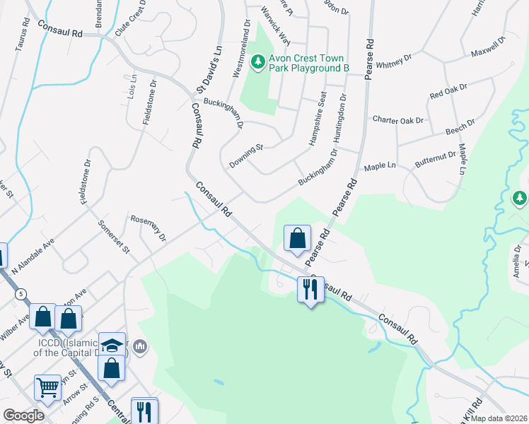 map of restaurants, bars, coffee shops, grocery stores, and more near 4315 Buckingham Drive in Schenectady