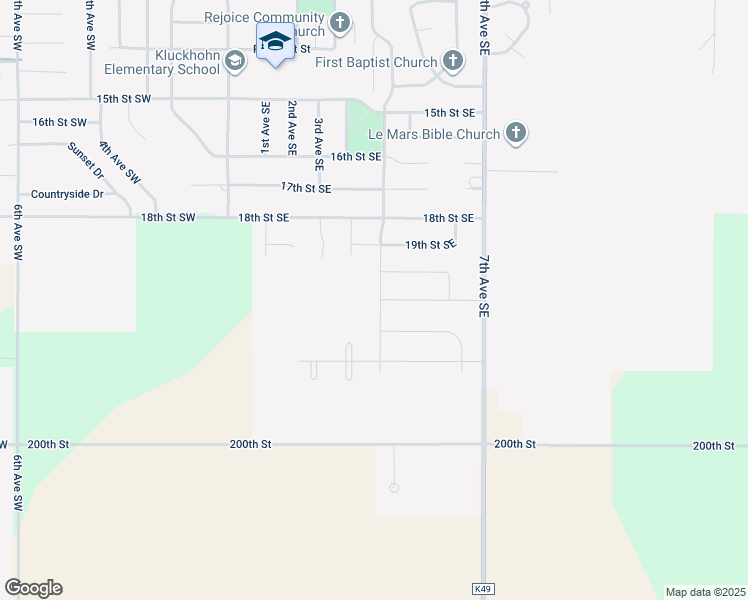 map of restaurants, bars, coffee shops, grocery stores, and more near 1831 4th Avenue Southeast in Le Mars
