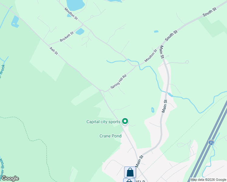 map of restaurants, bars, coffee shops, grocery stores, and more near 15 Spring Hill Road in Newbury