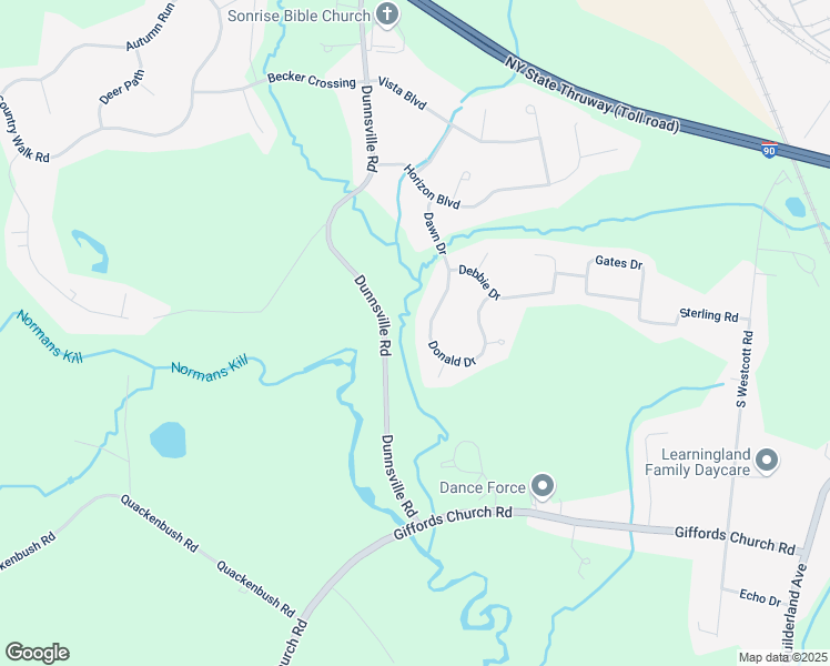 map of restaurants, bars, coffee shops, grocery stores, and more near 416 Donald Drive in Schenectady