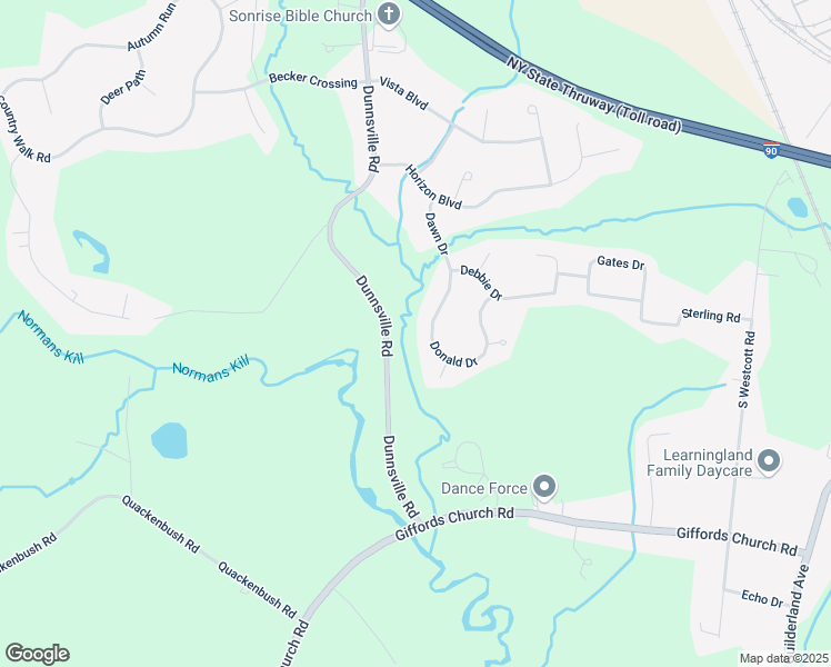 map of restaurants, bars, coffee shops, grocery stores, and more near 416 Donald Drive in Schenectady