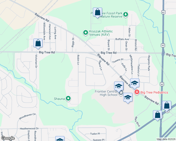 map of restaurants, bars, coffee shops, grocery stores, and more near 4252 Glenwillow Drive in Hamburg