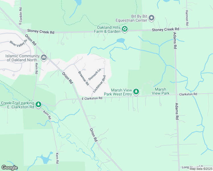 map of restaurants, bars, coffee shops, grocery stores, and more near 1893 Lochinvar Boulevard in Oakland charter Township