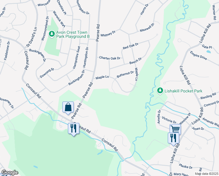 map of restaurants, bars, coffee shops, grocery stores, and more near 111 Butternut Drive in Niskayuna