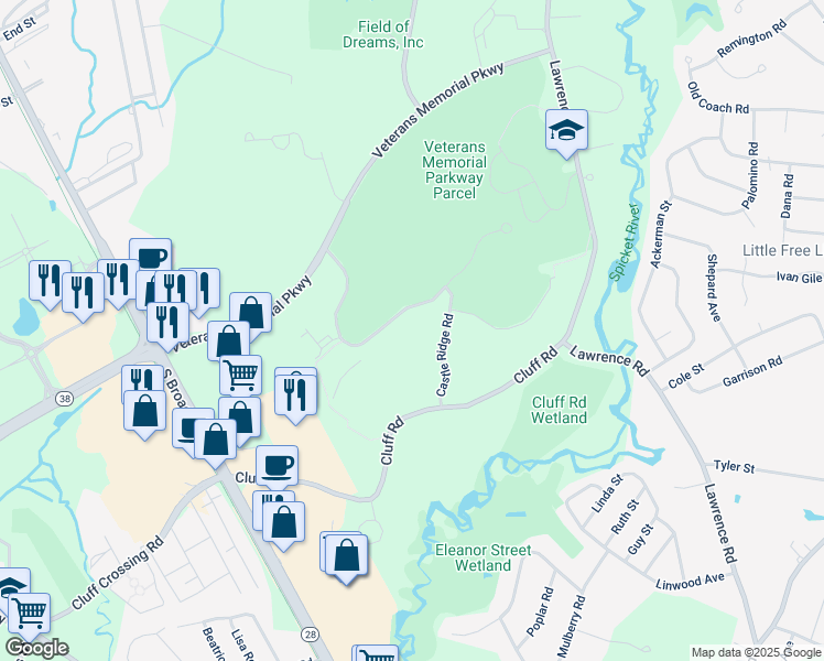 map of restaurants, bars, coffee shops, grocery stores, and more near 14 Braemoor Woods Road in Salem
