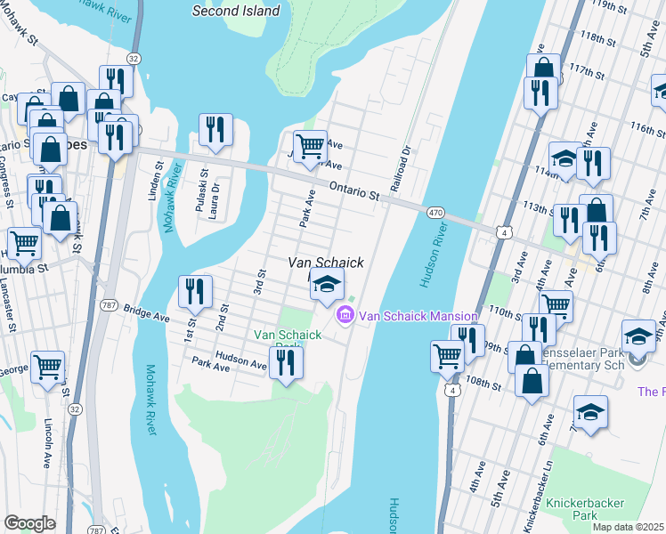 map of restaurants, bars, coffee shops, grocery stores, and more near 138 Continental Avenue in Cohoes