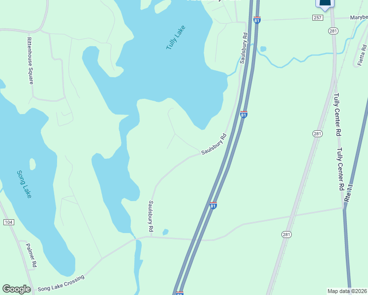 map of restaurants, bars, coffee shops, grocery stores, and more near 7505 Saulsbury Road in Tully