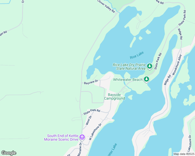 map of restaurants, bars, coffee shops, grocery stores, and more near N7695 Pine Knolls Drive in Whitewater