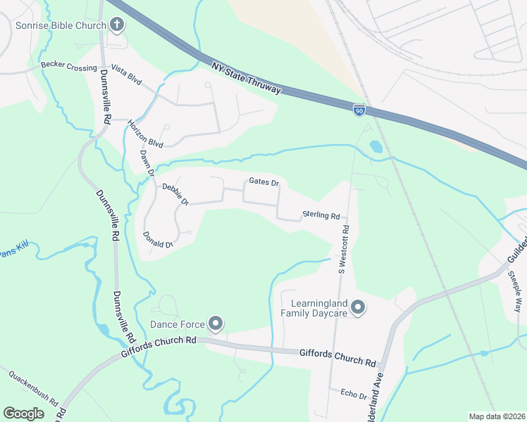 map of restaurants, bars, coffee shops, grocery stores, and more near 1048 Gates Drive in Schenectady