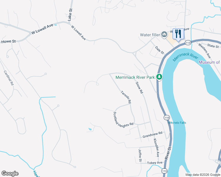 map of restaurants, bars, coffee shops, grocery stores, and more near 87 Snow Road in Haverhill