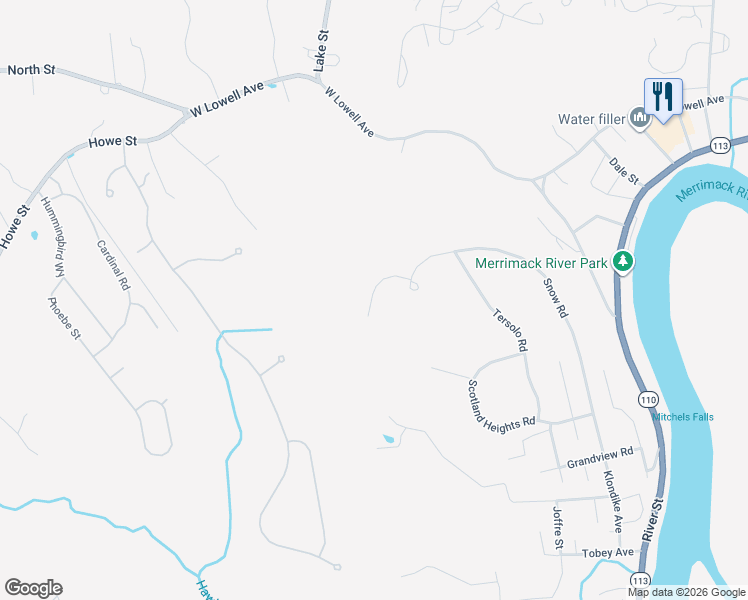 map of restaurants, bars, coffee shops, grocery stores, and more near 87 Snow Road in Haverhill