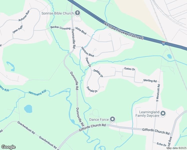 map of restaurants, bars, coffee shops, grocery stores, and more near 315 Debbie Drive in Schenectady