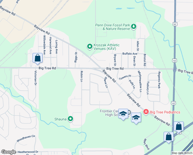 map of restaurants, bars, coffee shops, grocery stores, and more near 4180 Glenwillow Drive in Hamburg