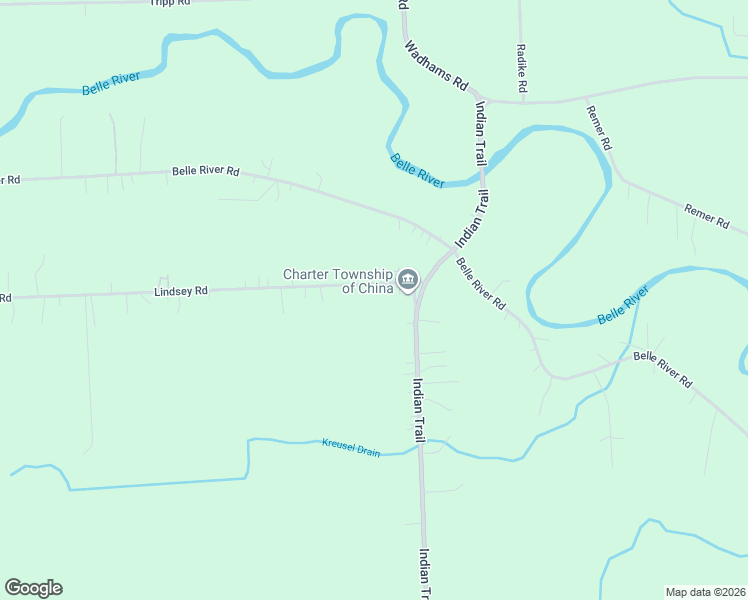 map of restaurants, bars, coffee shops, grocery stores, and more near 6101-6111 Lindsey Road in China Township