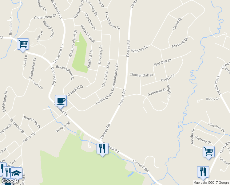 map of restaurants, bars, coffee shops, grocery stores, and more near 4364 Buckingham Drive in Schenectady