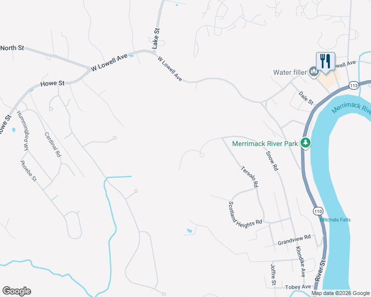 map of restaurants, bars, coffee shops, grocery stores, and more near 87 Snow Road in Haverhill