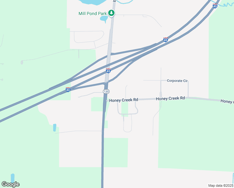 map of restaurants, bars, coffee shops, grocery stores, and more near 2483 Corporate Circle in East Troy