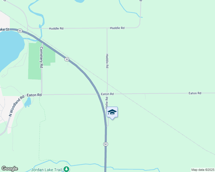 map of restaurants, bars, coffee shops, grocery stores, and more near 14933 Haddix Road in Lake Odessa