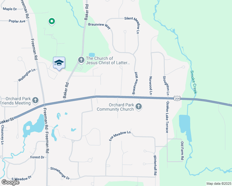 map of restaurants, bars, coffee shops, grocery stores, and more near 7367 Quaker Road in Orchard Park