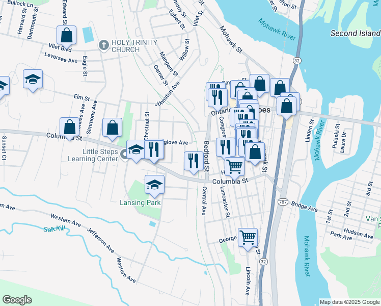 map of restaurants, bars, coffee shops, grocery stores, and more near 16 Imperial Avenue in Cohoes