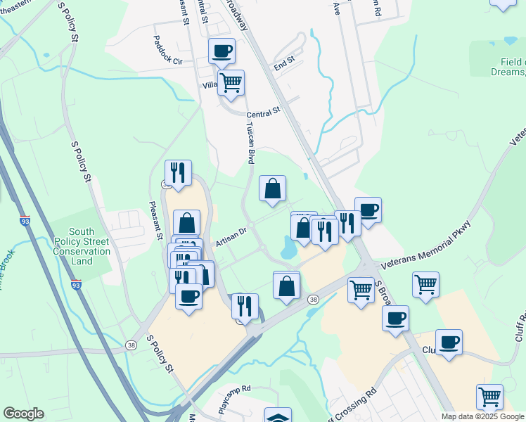 map of restaurants, bars, coffee shops, grocery stores, and more near in Salem
