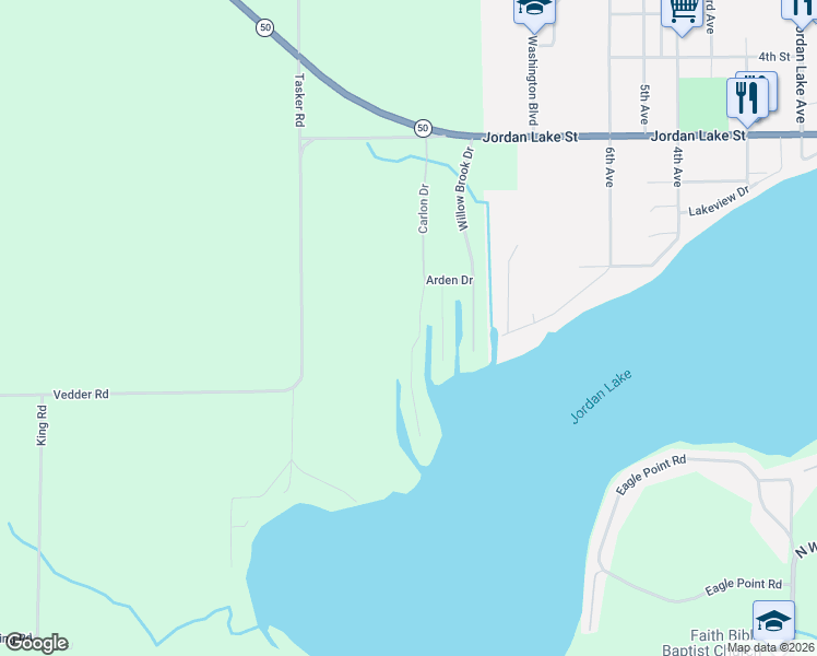 map of restaurants, bars, coffee shops, grocery stores, and more near 14720 Carlon Drive in Lake Odessa