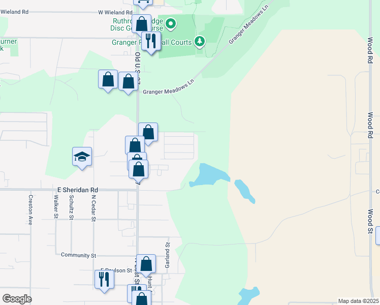 map of restaurants, bars, coffee shops, grocery stores, and more near 1110 Coleman Road in Lansing