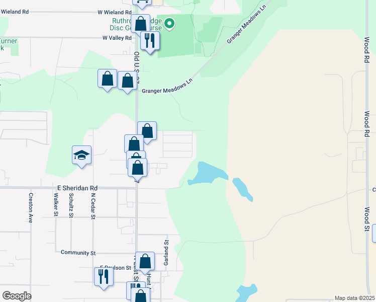 map of restaurants, bars, coffee shops, grocery stores, and more near 1110 Coleman Road in Lansing