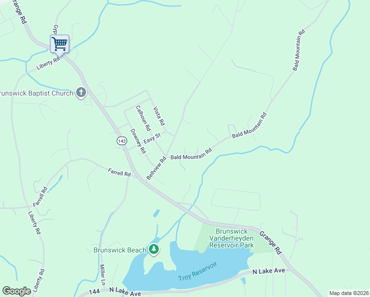 map of restaurants, bars, coffee shops, grocery stores, and more near 64 Bellview Road in Troy