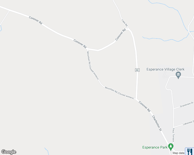 map of restaurants, bars, coffee shops, grocery stores, and more near 782 Mountain Road in Esperance