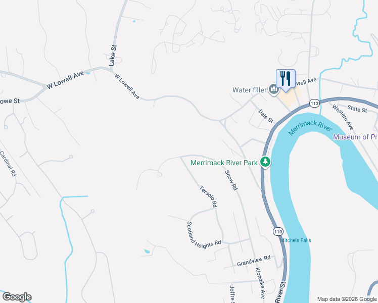 map of restaurants, bars, coffee shops, grocery stores, and more near 77 Snow Road in Haverhill