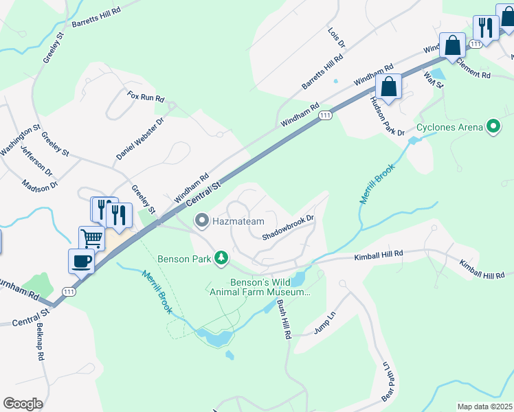 map of restaurants, bars, coffee shops, grocery stores, and more near 6b Tammy Court in Hudson