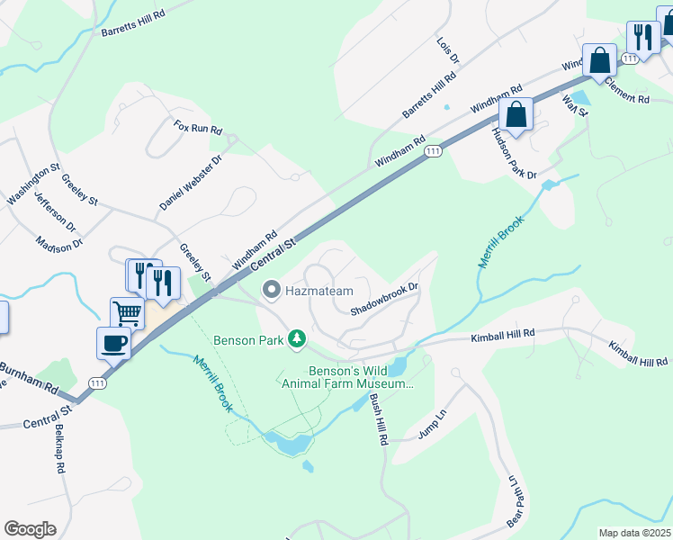 map of restaurants, bars, coffee shops, grocery stores, and more near 6b Tammy Court in Hudson