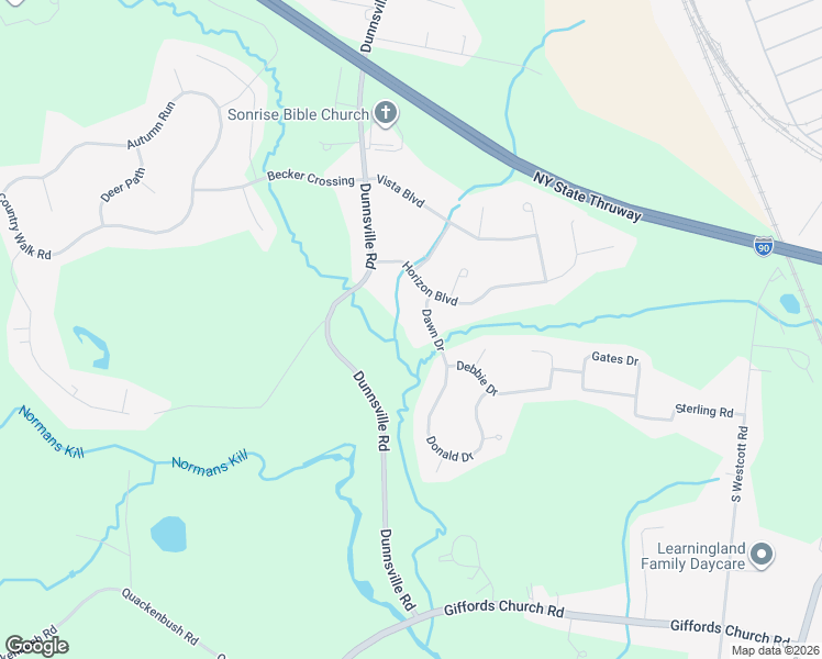 map of restaurants, bars, coffee shops, grocery stores, and more near 306 Dawn Drive in Schenectady