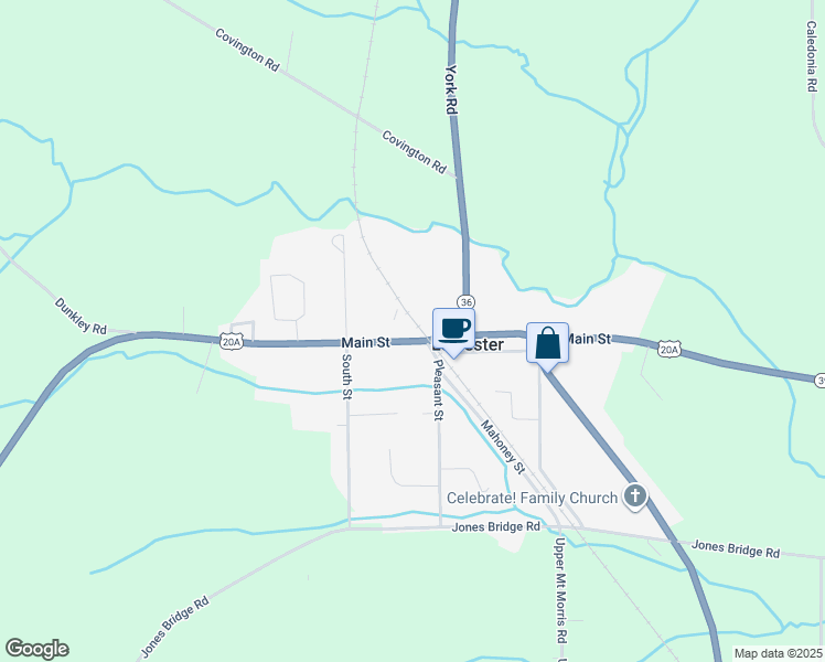 map of restaurants, bars, coffee shops, grocery stores, and more near 123 U.S. 20A in Leicester