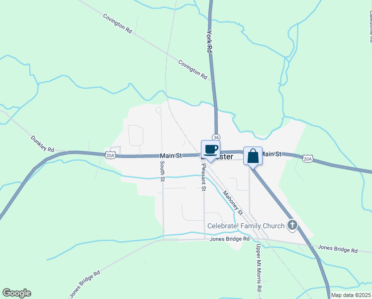 map of restaurants, bars, coffee shops, grocery stores, and more near 123 U.S. 20A in Leicester