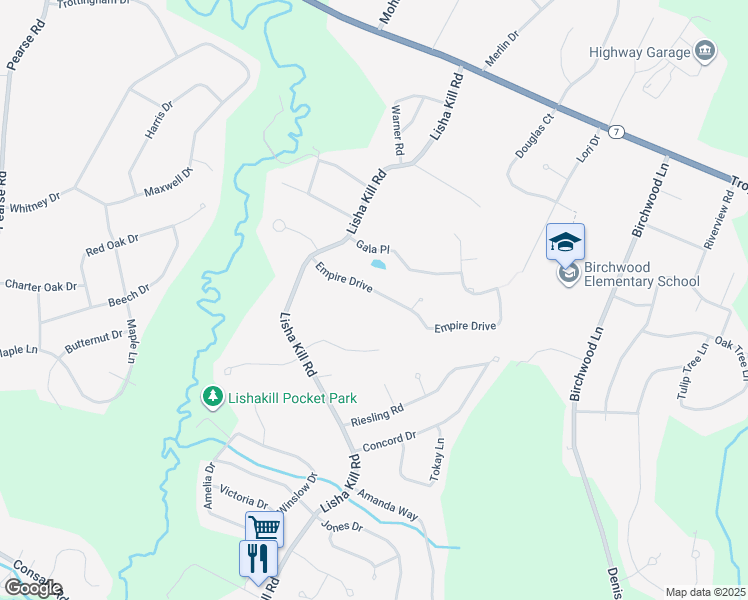 map of restaurants, bars, coffee shops, grocery stores, and more near 37 Empire Drive in Schenectady County
